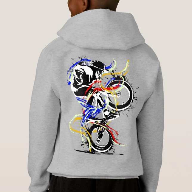 Vélo Bmx Rétro - Sweat - shirt à capuche Bmx - Vêt (Dos)