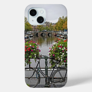 Vélo - Canal - Amsterdam - iPhone 15 Coque