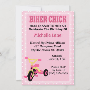 Vélo Chick Tricycle Invitation Anniversaire