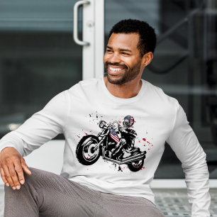 Vélo crânien avec T-shirt casque drapeau américain