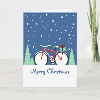 Vélo de la carte de Noël neige