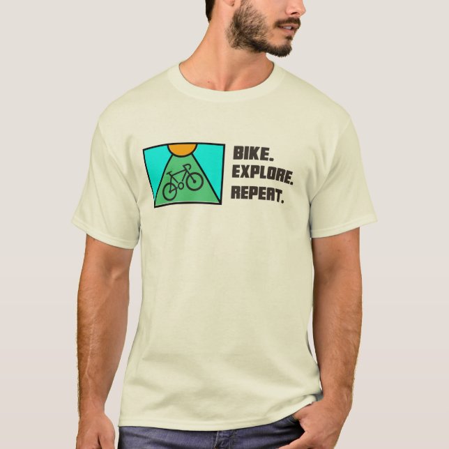 Vélo. Explorez. Recommencer. T-shirt (Devant)