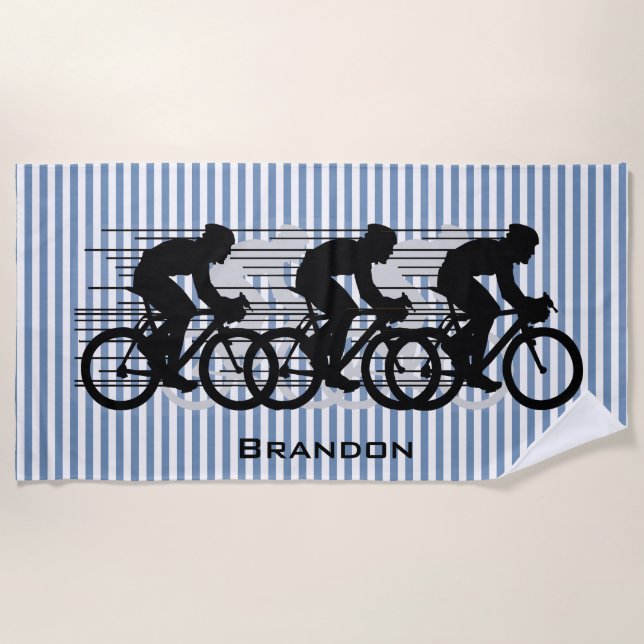 Vélo Stripes Design Serviette de plage (Devant)