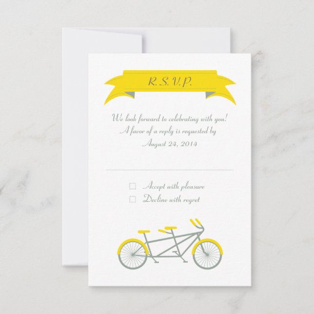 Vélo tandem (gris / jaune / blanc) RSVP (Devant)