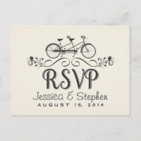Vélo Tandem RSVP pour 2 Réponses Cartes postales