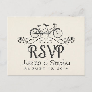 Vélo Tandem RSVP pour 2 Réponses Cartes postales