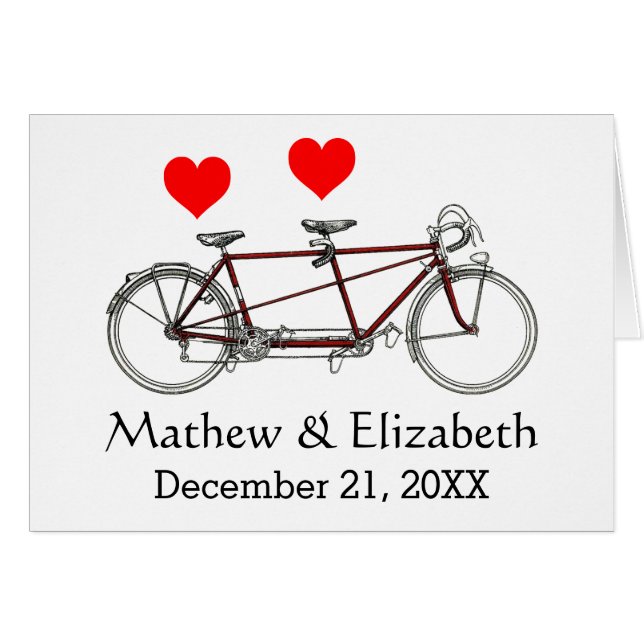 Vélo tandem vintage mignon sur mesure pour mariage (Devant Horizontal)