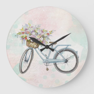 Vélo vintage avec horloge murale panier