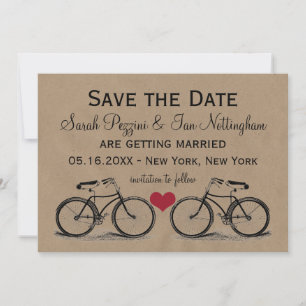 Vélo vintage Enregistrer la date Cartes de mariage