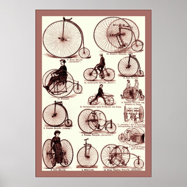 Velocipedes ~ Affiche publicitaire Vintage (Devant)