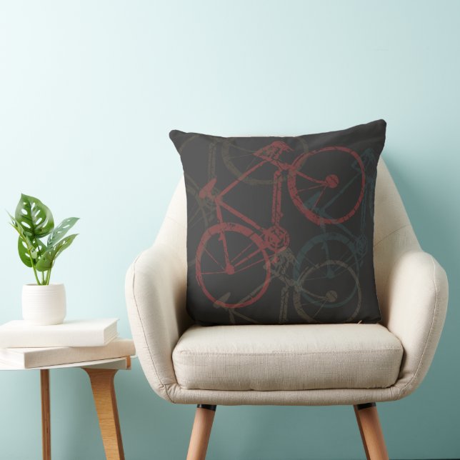 Vélos superposés sur Coussin noir (Chaise)