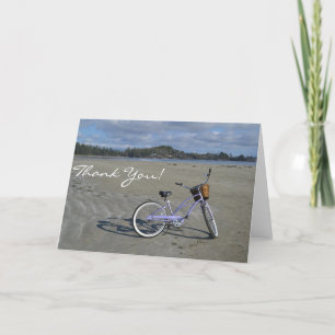 Vélos sur la plage Carte de remerciements