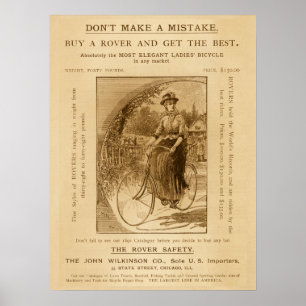 Vélos vintages Rover Safety et affiche