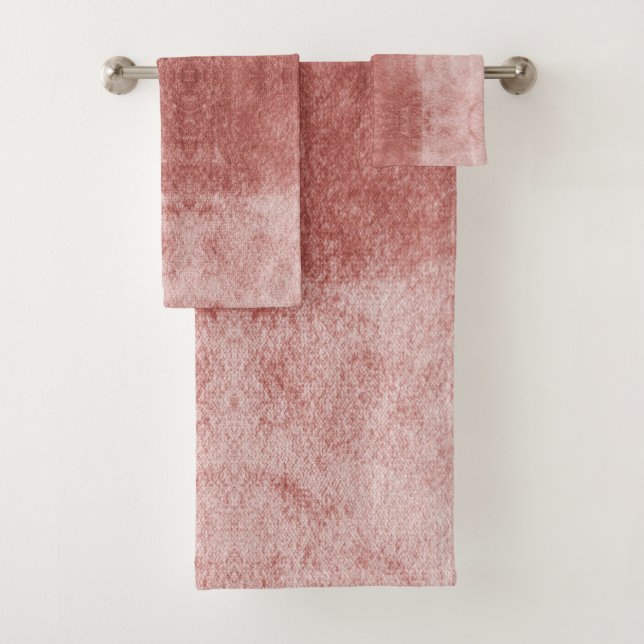 velours rose or Rose Serviettes de bains ou flanc  (En situation)