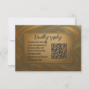 Velvet Alloy QR Code Mariage Carte RSVP