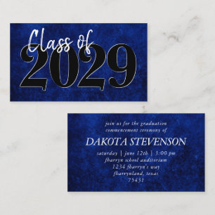 Velvet Grad   Sapphire Blue Grunge Faire-part