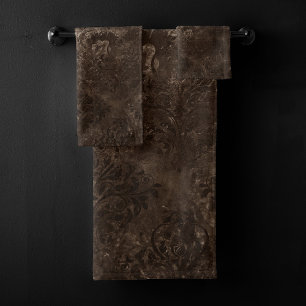 Velvety Bronze Damask Grunge baroque Brown