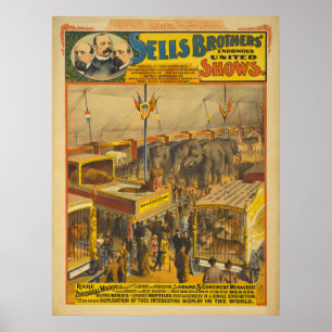 Vend Brothers Zoological Marvels Circus Poster