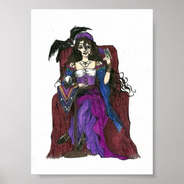 Vendeur de Fortune tzigane et affiche du Corbeau (Devant)