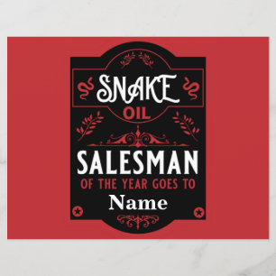 Vendeur d'huile de serpent cadeaux amusants pour l