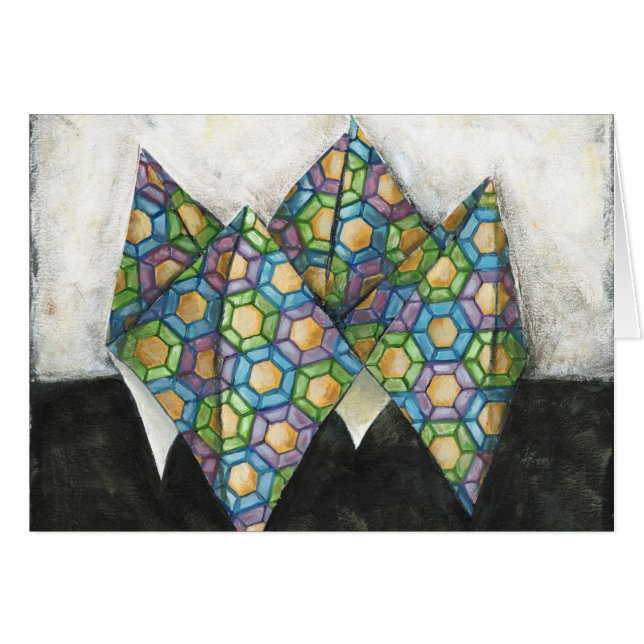 Vendeur Origami Fortune sur papier géométrique (Devant horizontal)