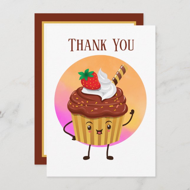 Vendeurs de cupcake mignons ou Merci boulanger (Devant / Derrière)