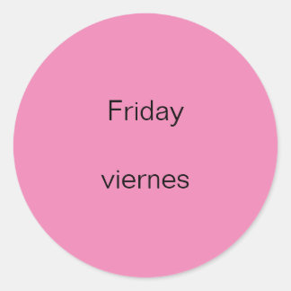 Vendredi viernes Stickers Anglais à Espagnol