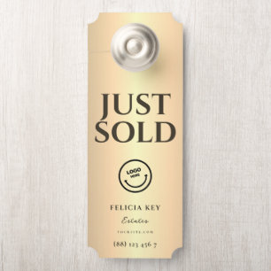 VENDU L'agent immobilier QR Affichette de porte av