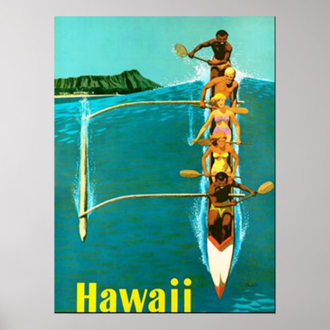 Venez à Hawaii poster vintage (Devant)