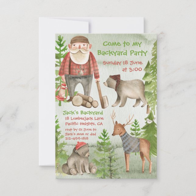 Venez à ma fête de Jardin de bois de bûcheron (Devant)