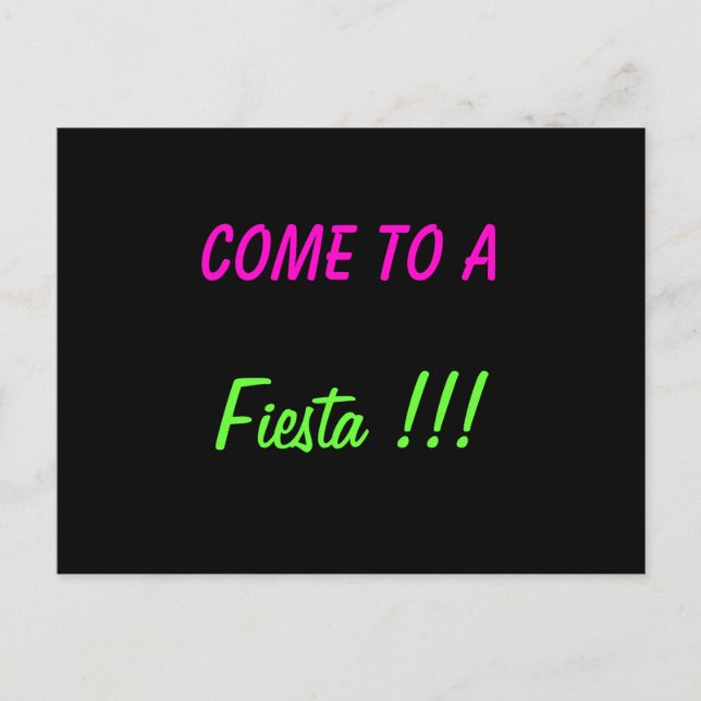 VENEZ À UNE FIESTA ! ! ! - invitation par carte po (Devant)