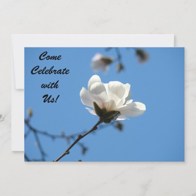 Venez célébrer avec nous ! Invitations Bleu Blanc (Devant)
