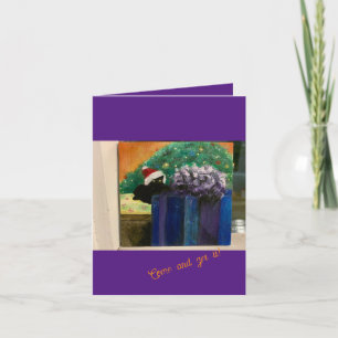 Venez le chercher ! Carte de chat Noir Kitty Chris