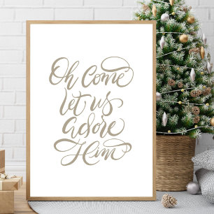 Venez Nous Adorer Il Brush Calligraphy Poster