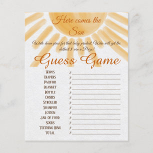Venez Sunshine Baby shower Guerres Activité de jeu