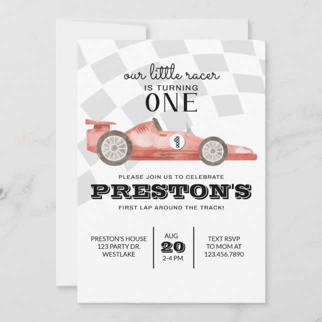  Venez vite, Invitation d'anniversaire de course,  (Devant)