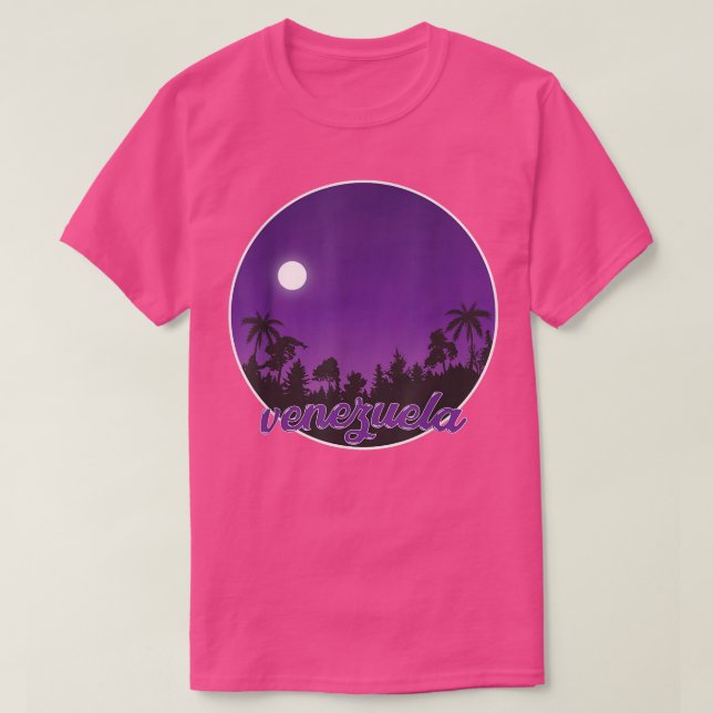 venezuela By night with Palms T-Shirt (Design devant)