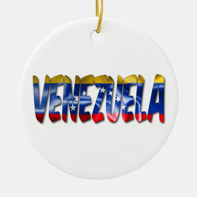 Venezuela Drapeau Textes Ornement de Noël (Devant)