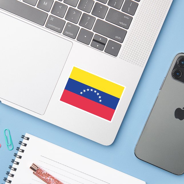 Venezuela flag vinyl stickers (Ordinateur portable avec iPhone)