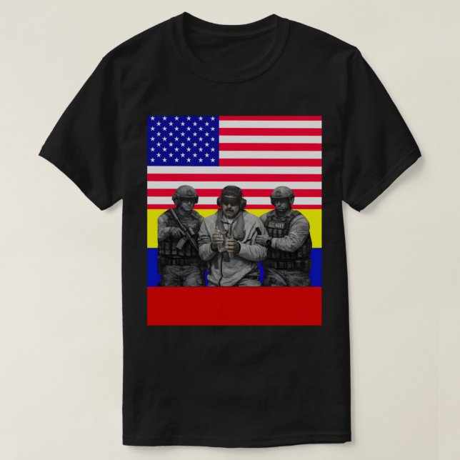 Venezuela Libre T-shirt Capturé en Direct Maduro (Design devant)