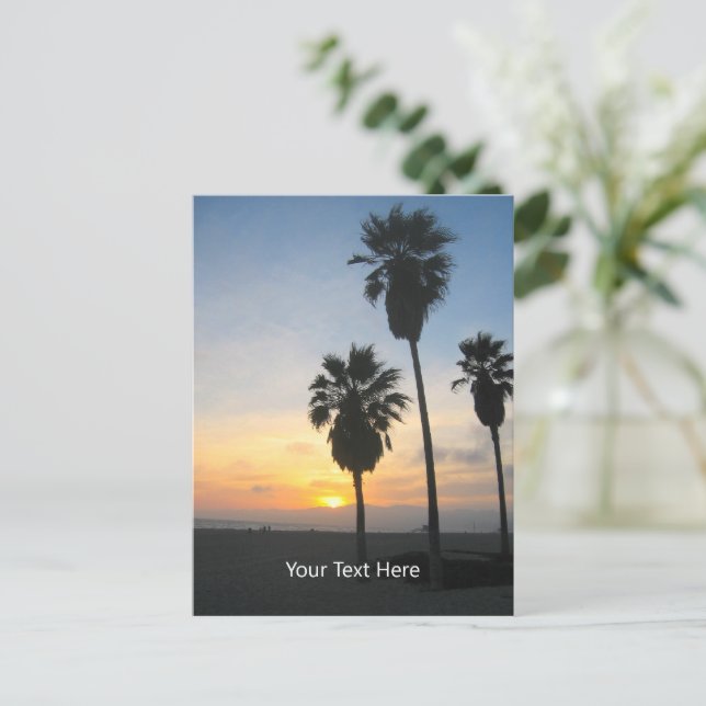 Venice Beach California Sunset Carte postale (Debout devant)