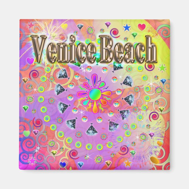 Venice Beach Lucky Golden Magnet (Devant)