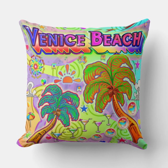 Venice Beach Vacances Coussin cible (Recto)