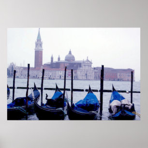 Venice Grand Canal & Gondolas Italie Poster de voy