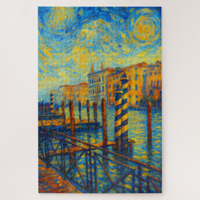 Venice Grand Canal Starry Night Art Puzzle (Vertical)
