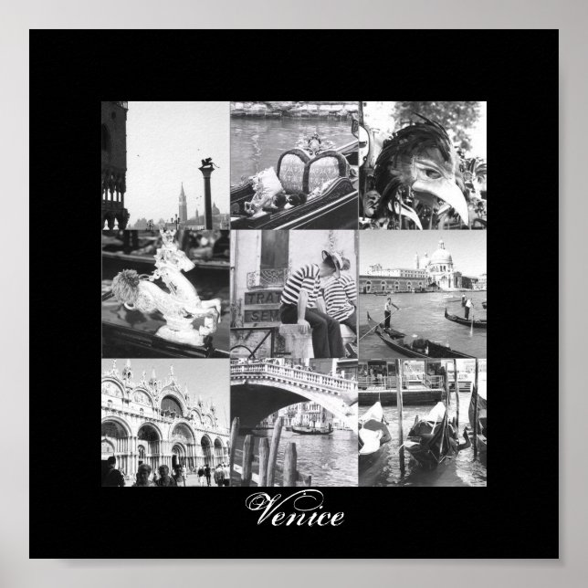 Venice Italie Collage Art Art Art Imprimer Poster (Devant)