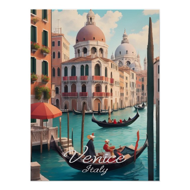Venice Italy Canals Travel Poster (Devant)