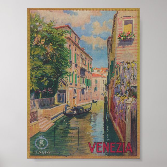 Venice Italy Vintage Travel Poster (Devant)