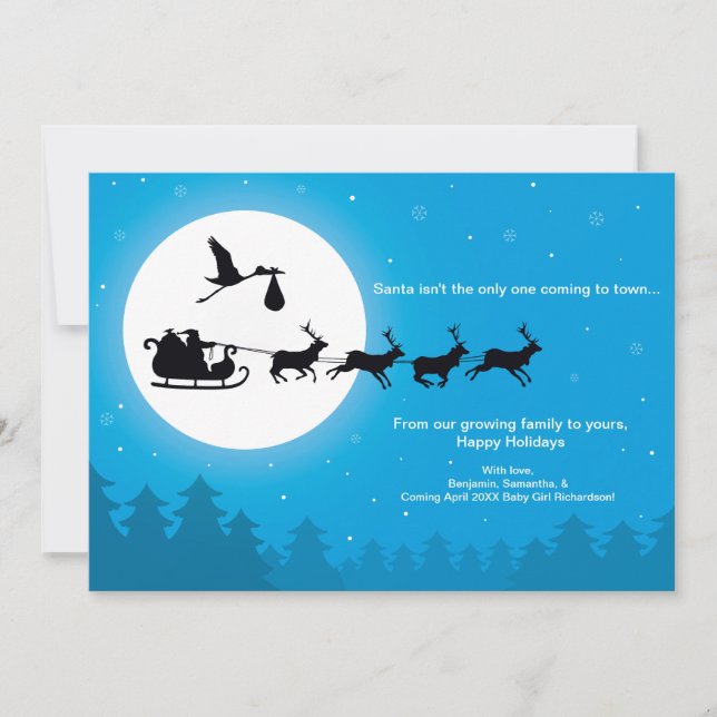 Venir à la ville Noël Grossesse Faire-part (Devant)