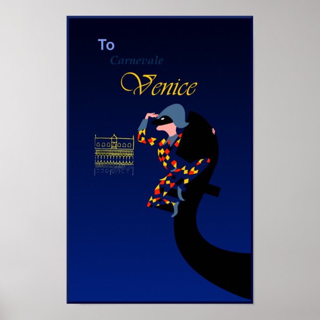 Venise, affiche de voyage du Carnaval (Devant)